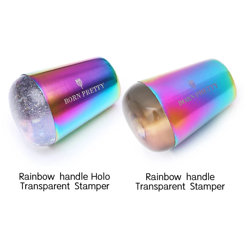 Handle Transparent Nail Stamper for Stamping Plate Iridescent Clear Stamper Head Nail Art Templates
