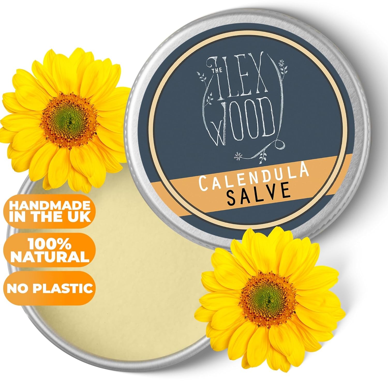 All-Natural Calendula Skin Balm - Soothing Salve for Rashes, Itching, Dry Skin, and Eczema - Handmade in the UK, Cruelty-Free, and Plastic-Free - 100ml