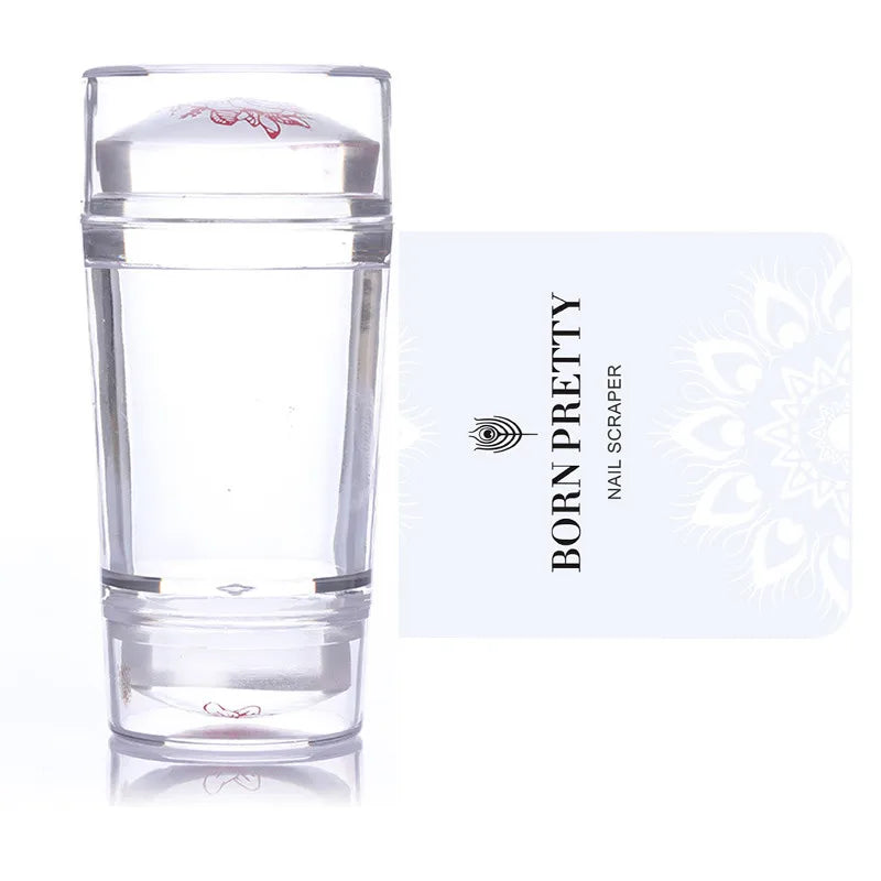 Handle Transparent Nail Stamper for Stamping Plate Iridescent Clear Stamper Head Nail Art Templates