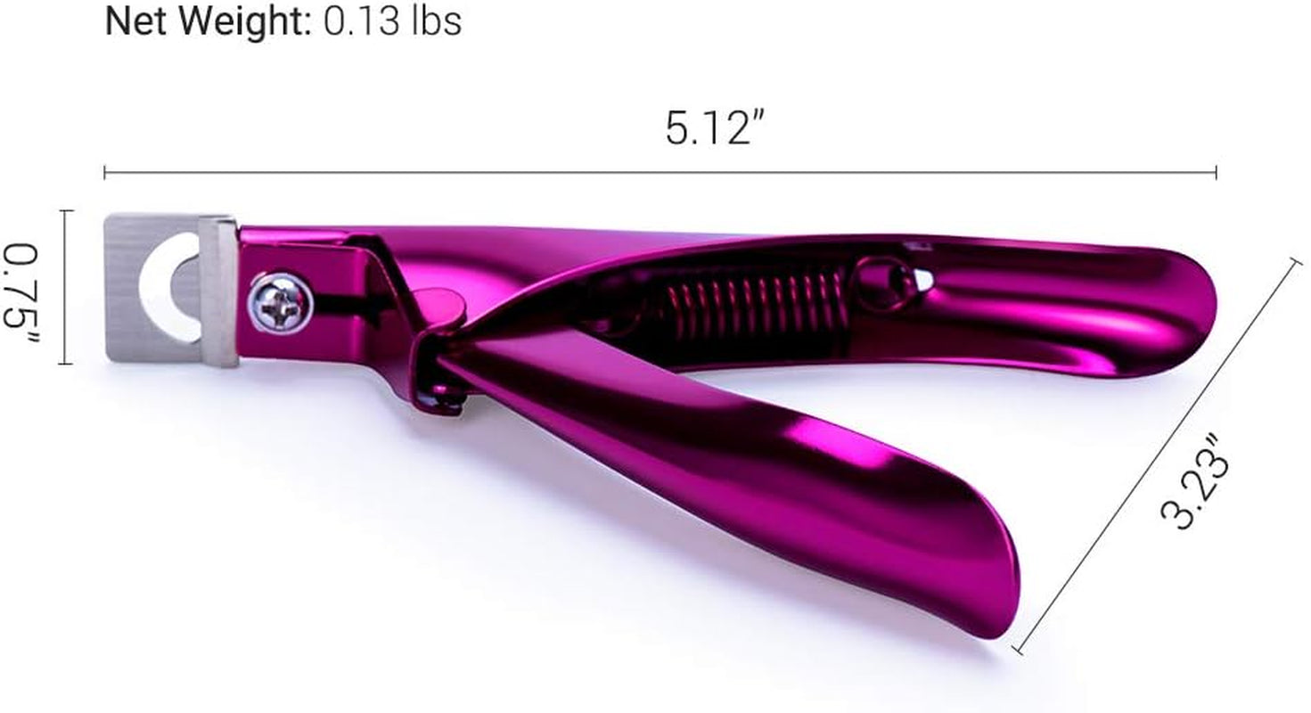 Nail Clippers Tip Cutters for Acrylic False Fake Gel Artificial Nails Rustproof Sharp Professional Manicure Pedicure Trimmer Nail Care Tools, Plum