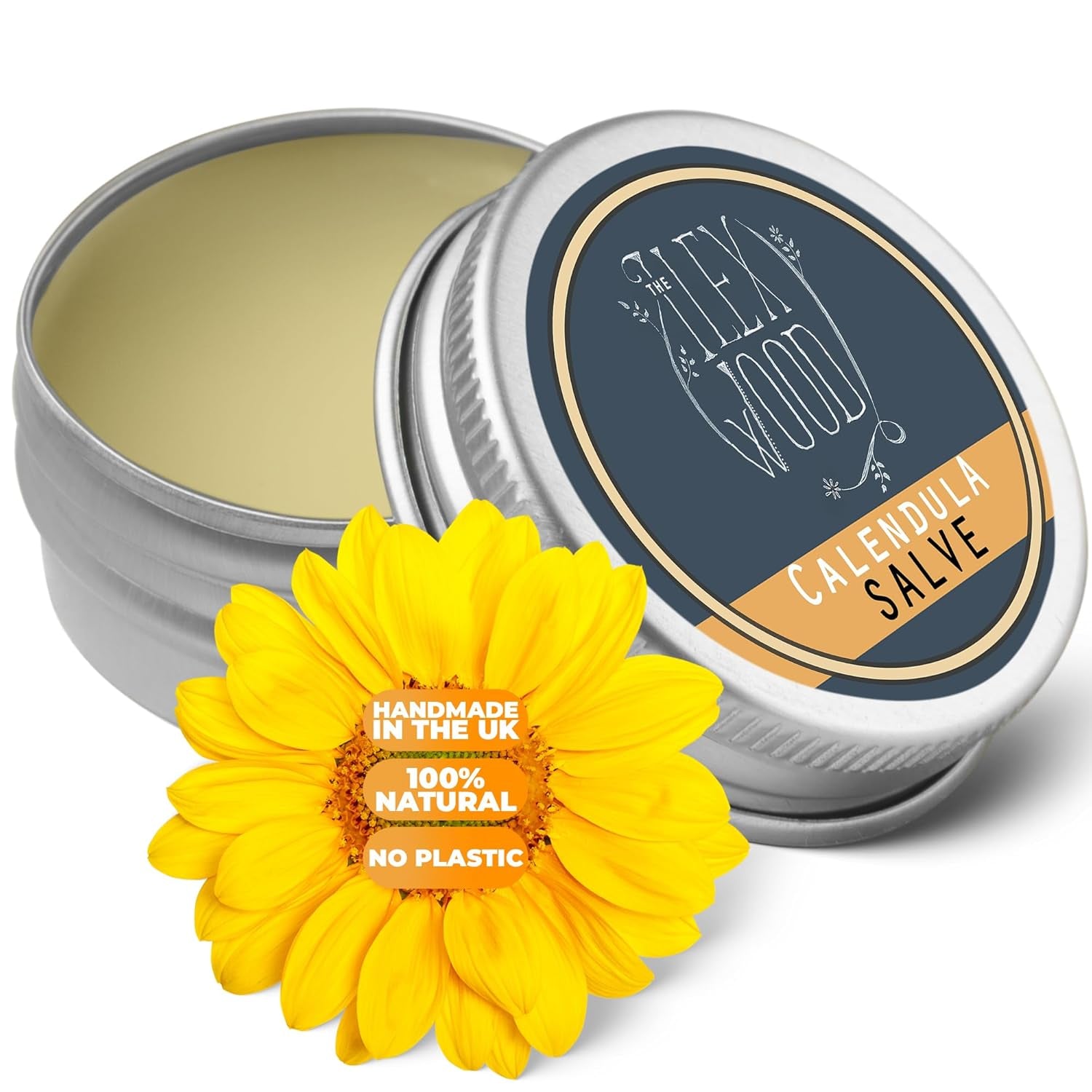 All-Natural Calendula Skin Balm - Soothing Salve for Rashes, Itching, Dry Skin, and Eczema - Handmade in the UK, Cruelty-Free, and Plastic-Free - 100ml