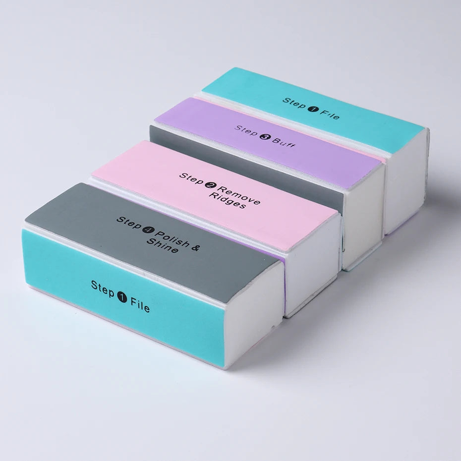 5 Pcs/Lot Nail Buffer Block 4 Way Colorful Buffing Block Shine Polisher Nail Buffing File Manicure Sanding Nail Art Tools