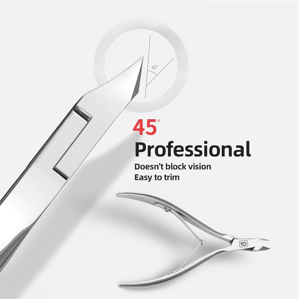 Cuticle Trimmer 3/4 Jaw Extremely Sharp Cuticle Nippers Scissors Stainless Steel Clippers Cutter Cuticle Clippers, Cuticle Pusher, Nail Cuticle Trimmer Professional Cuticle Cutter