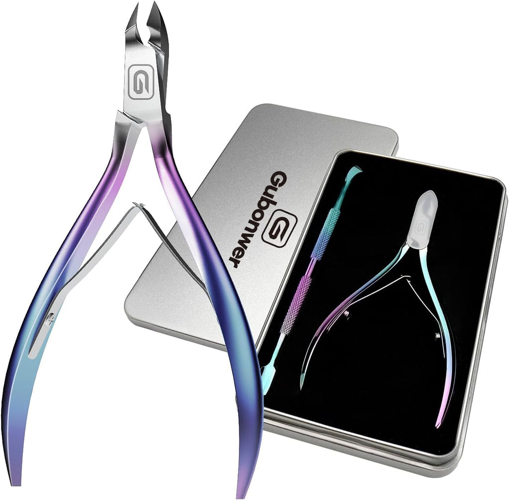 Cuticle Trimmer 3/4 Jaw Extremely Sharp Cuticle Nippers Scissors Stainless Steel Clippers Cutter Cuticle Clippers, Cuticle Pusher, Nail Cuticle Trimmer Professional Cuticle Cutter