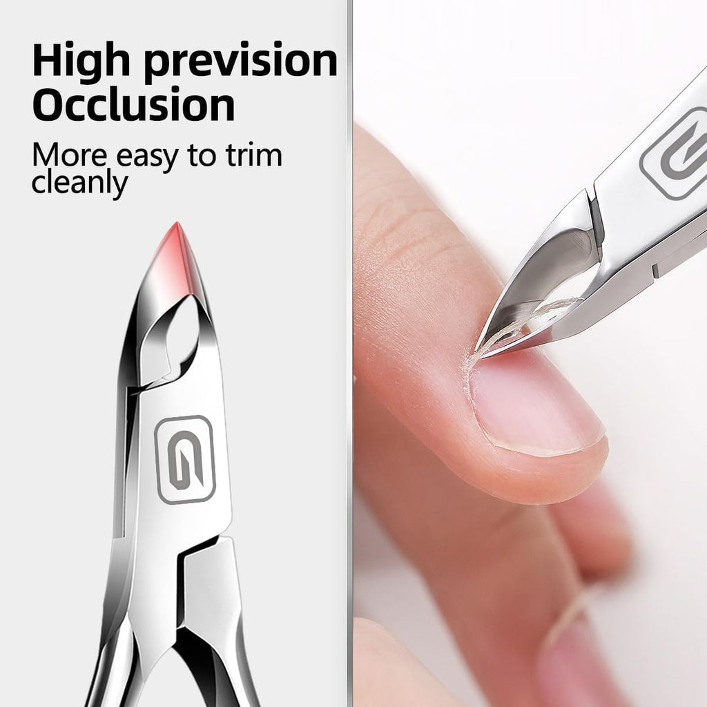 Cuticle Trimmer 3/4 Jaw Extremely Sharp Cuticle Nippers Scissors Stainless Steel Clippers Cutter Cuticle Clippers, Cuticle Pusher, Nail Cuticle Trimmer Professional Cuticle Cutter