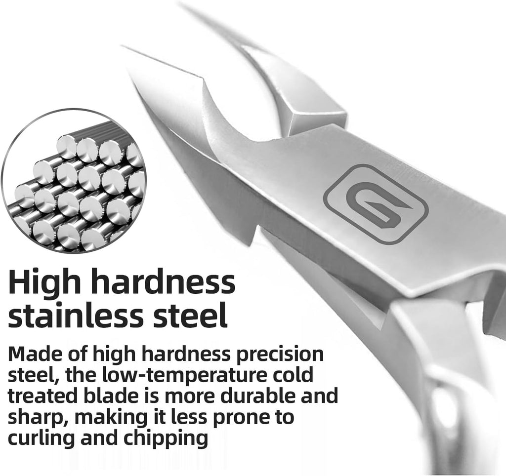 Cuticle Trimmer 3/4 Jaw Extremely Sharp Cuticle Nippers Scissors Stainless Steel Clippers Cutter Cuticle Clippers, Cuticle Pusher, Nail Cuticle Trimmer Professional Cuticle Cutter