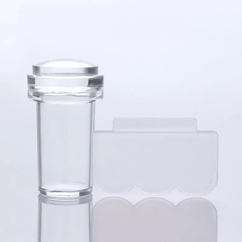Handle Transparent Nail Stamper for Stamping Plate Iridescent Clear Stamper Head Nail Art Templates