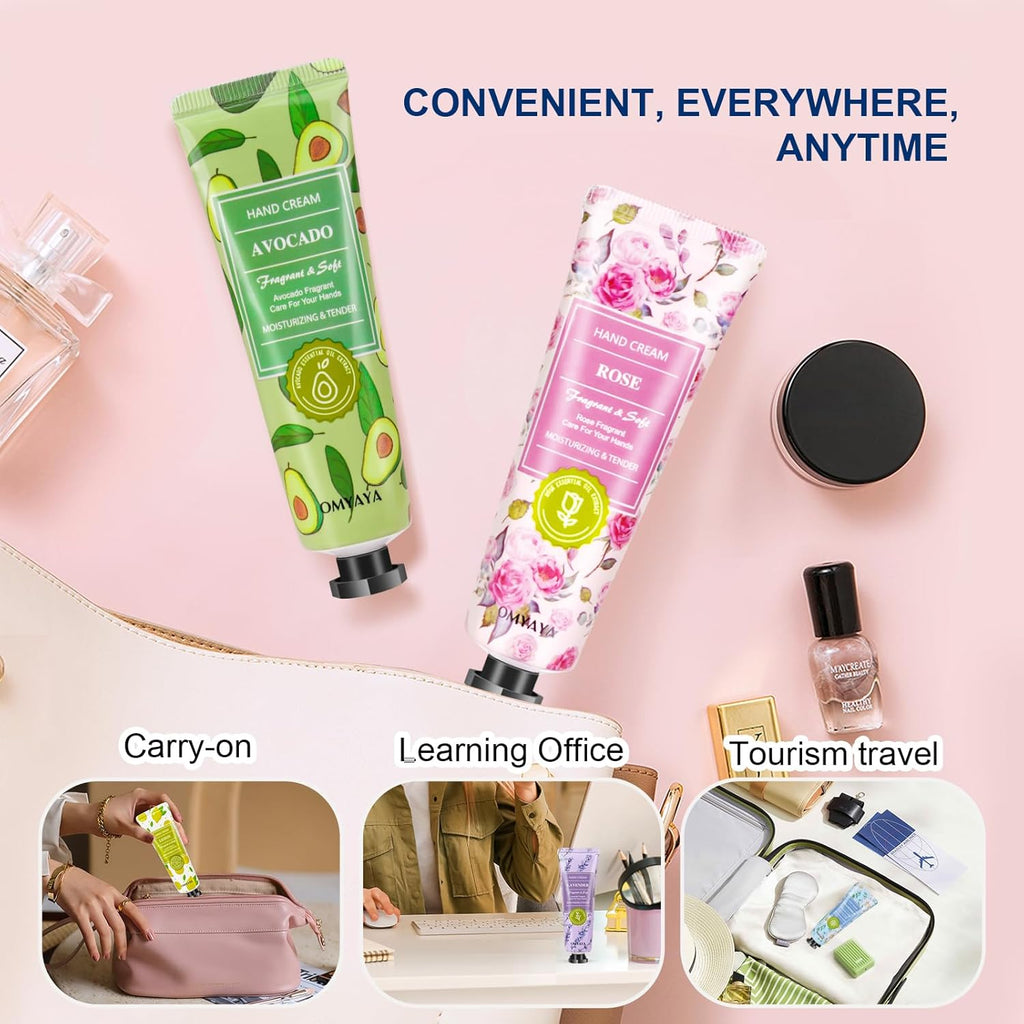 14 Pack Hand Cream Gift Set, Floral Assorted Mini Hand Foot Cream, Christmas Gifts Day Night Cream Moisturizer for Winter Rough Dry Hands, Body Cream Gift Set for Birthday Mothers Day Gifts (420Ml)