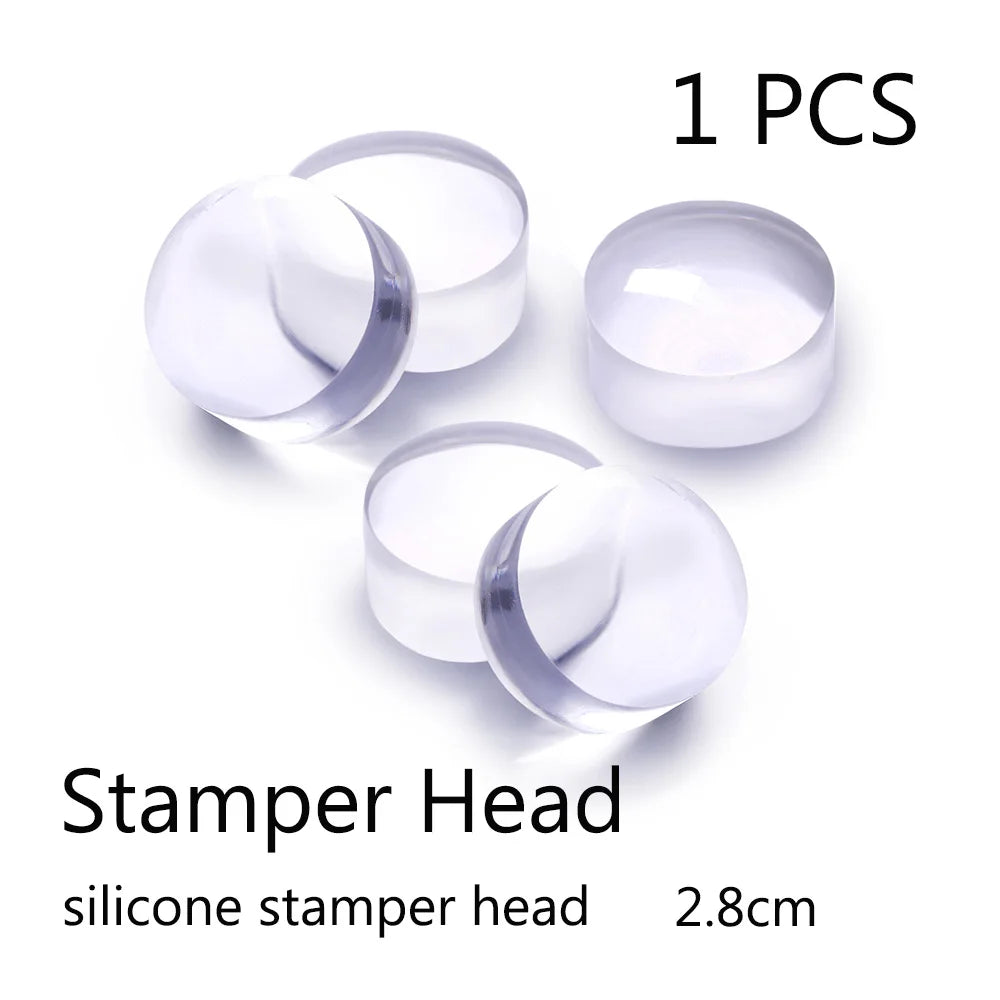 Handle Transparent Nail Stamper for Stamping Plate Iridescent Clear Stamper Head Nail Art Templates