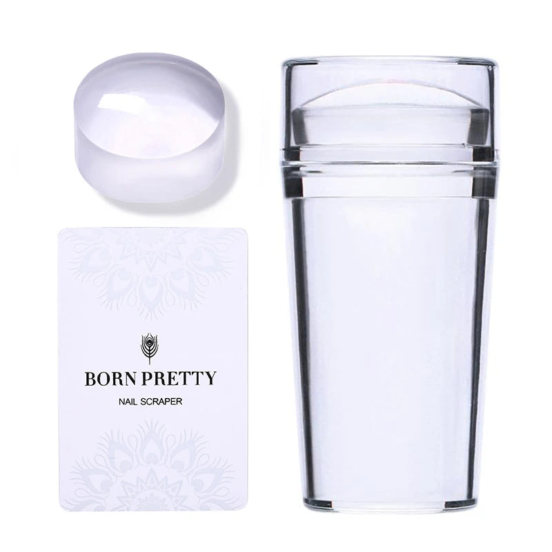 Handle Transparent Nail Stamper for Stamping Plate Iridescent Clear Stamper Head Nail Art Templates
