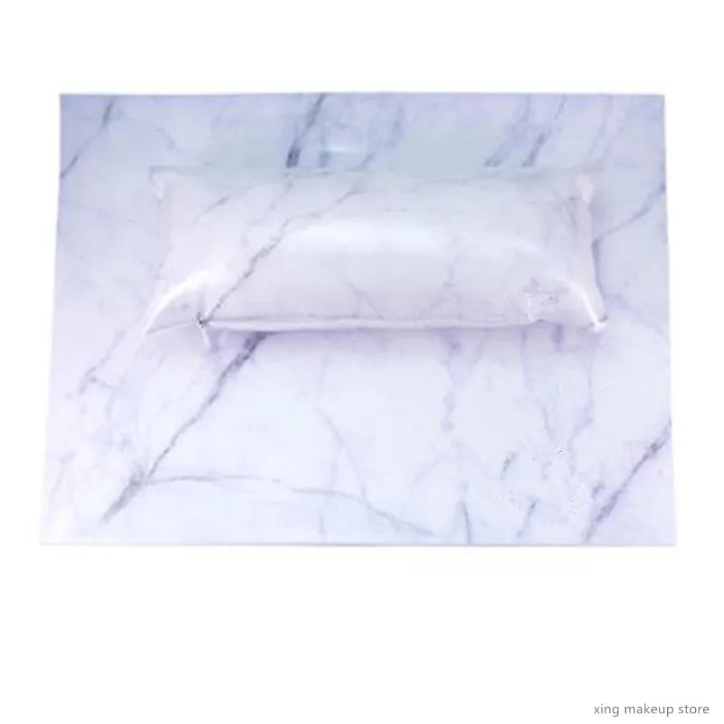 Professional PU Leather Marble Nail Art Hand Pillow Cushion Manicure Table Pad Set Arm Rest Pillow Nail Mat Manicure Tool 20#12