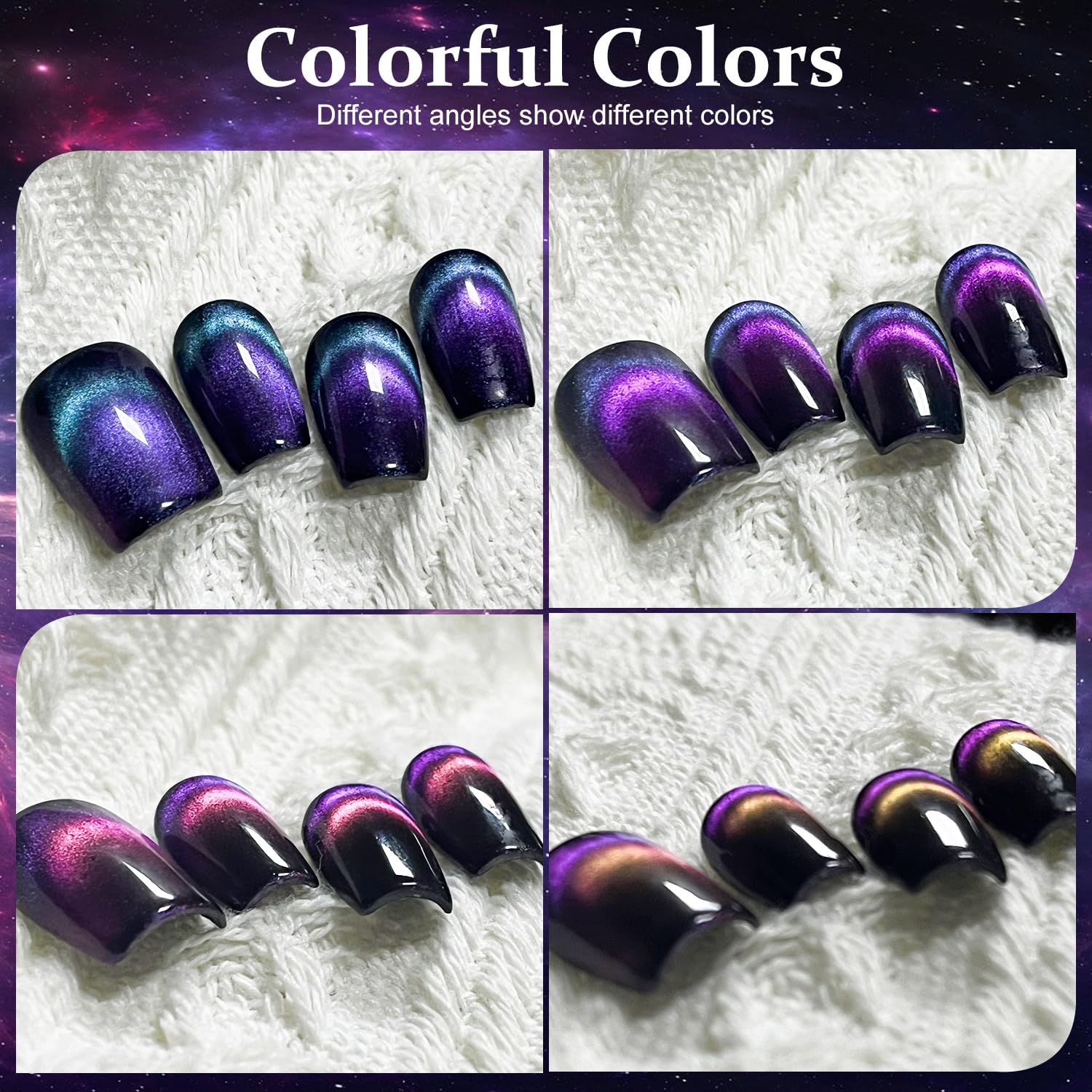 Cat Eye Nail Polish,Magnetic Effects with Chameleon Natural Air Drying Nail Art Salon Manicure Home((A01, 10ML)
