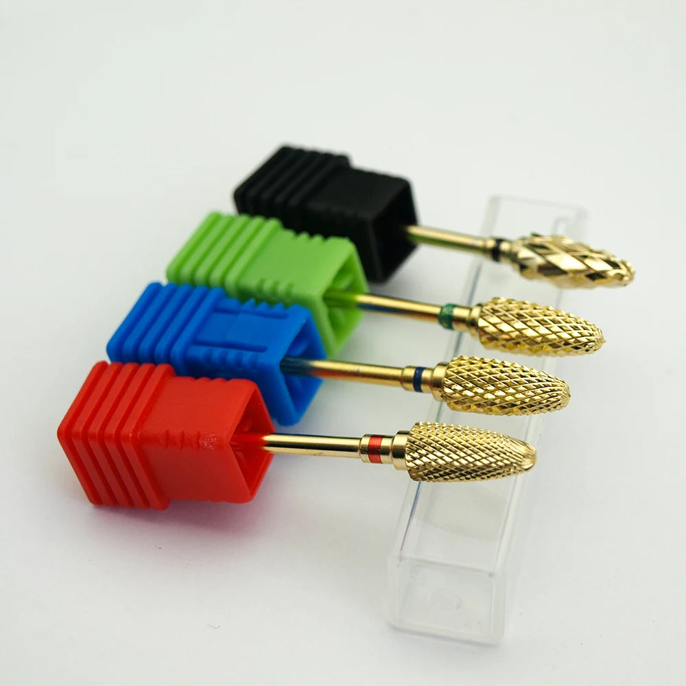 New! Gold Pro.Carbide Nail Drill Bit Electric Quality Nail File Drill Bit Coarse Carbide Drill 3/32'' High Quality Nail File