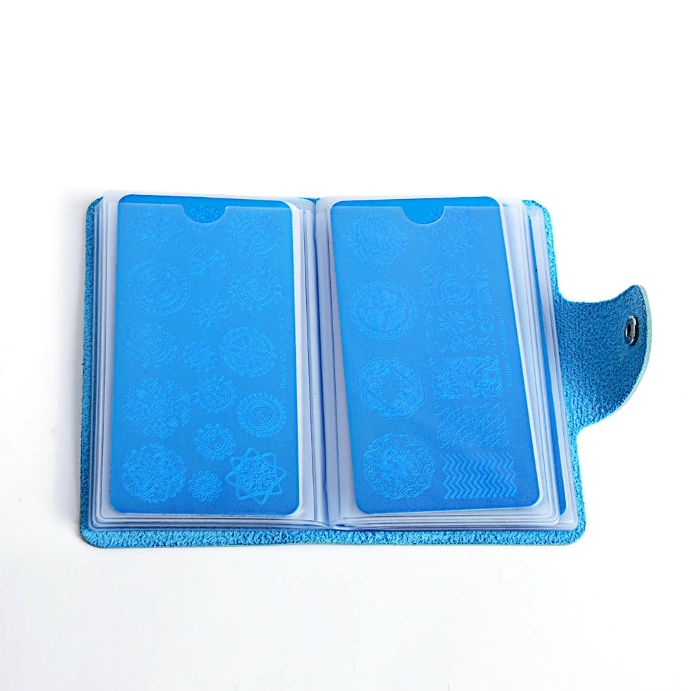 Biutee 24 Slots Nail Art Stamp Plate Stamping Plates Holder Storage Bag Durable PU Leather Cases Stamping Template Storage