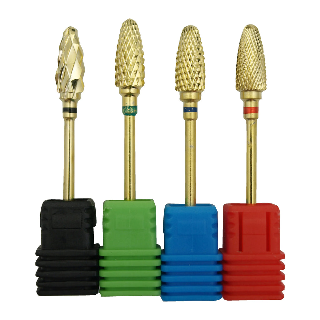 New! Gold Pro.Carbide Nail Drill Bit Electric Quality Nail File Drill Bit Coarse Carbide Drill 3/32'' High Quality Nail File
