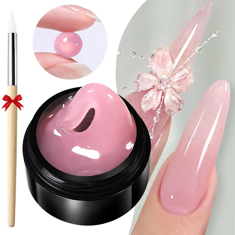15Ml Clear Non Stick Hand Extension Gel 3D Shaping Sculpting Carving Nail Art Solid Hard Gel for Fake Nail