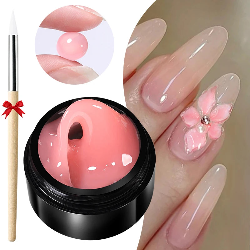 15Ml Clear Non Stick Hand Extension Gel 3D Shaping Sculpting Carving Nail Art Solid Hard Gel for Fake Nail