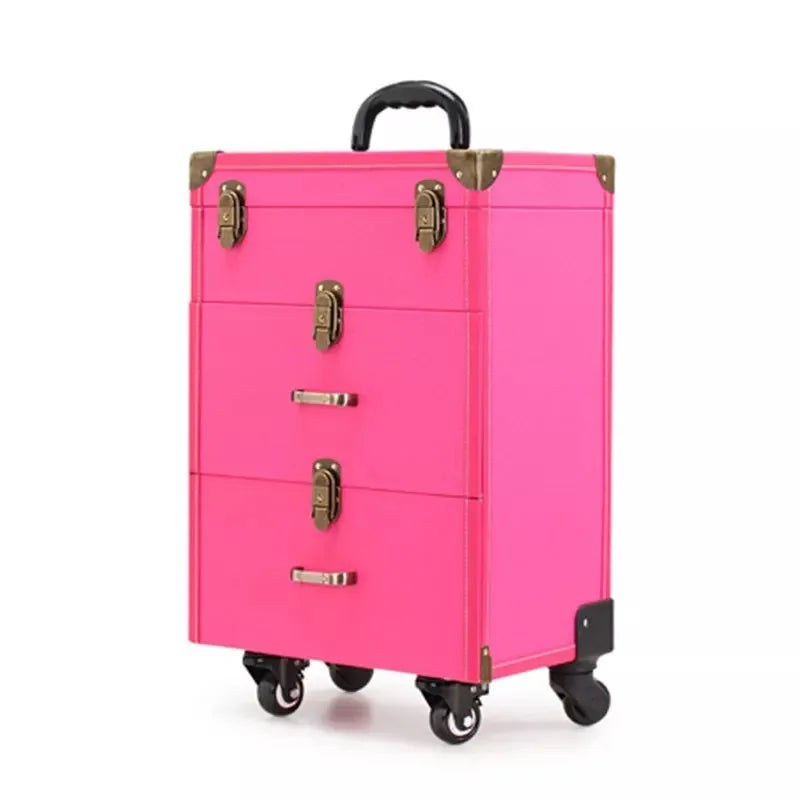 Trolley Cosmetic Case Spinner Wheels Makeup Dresser Beauty Trolley Luggage Rolling Suitcase Professional Large Cosmetic Bag New
