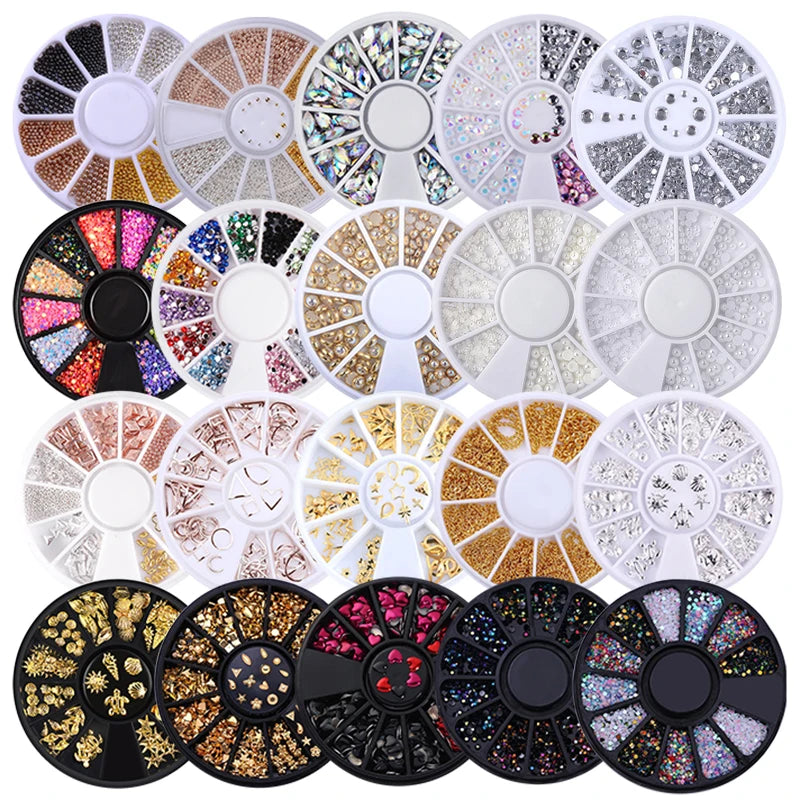 Nail Parts Nail Art Glitter Rhinestone Crystal Gems Jewelry Bead Manicure Decoration Accessories Nail Supplies for Professionals