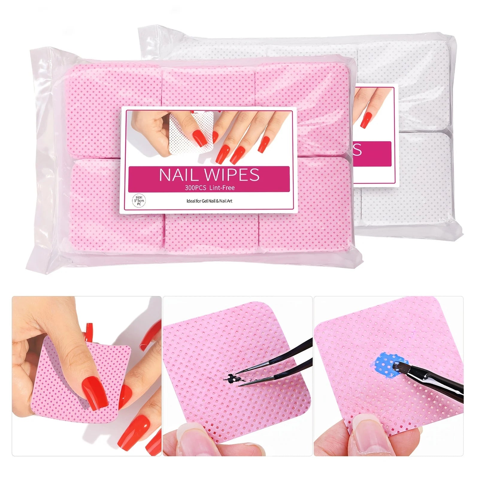 Nail Polish Remover Wipes Nail Cleaning Pads, Non Woven Nail Pads for Women Girl Beauty Salon