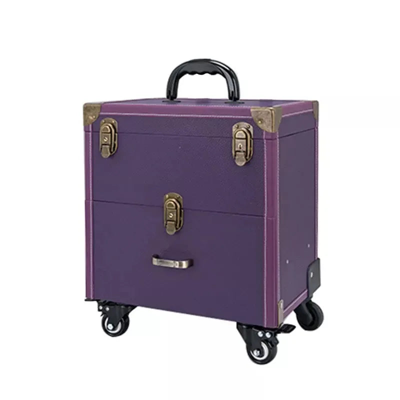Trolley Cosmetic Case Spinner Wheels Makeup Dresser Beauty Trolley Luggage Rolling Suitcase Professional Large Cosmetic Bag New