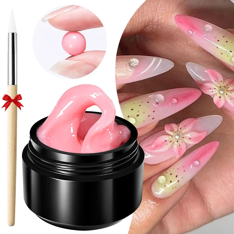 15Ml Clear Non Stick Hand Extension Gel 3D Shaping Sculpting Carving Nail Art Solid Hard Gel for Fake Nail