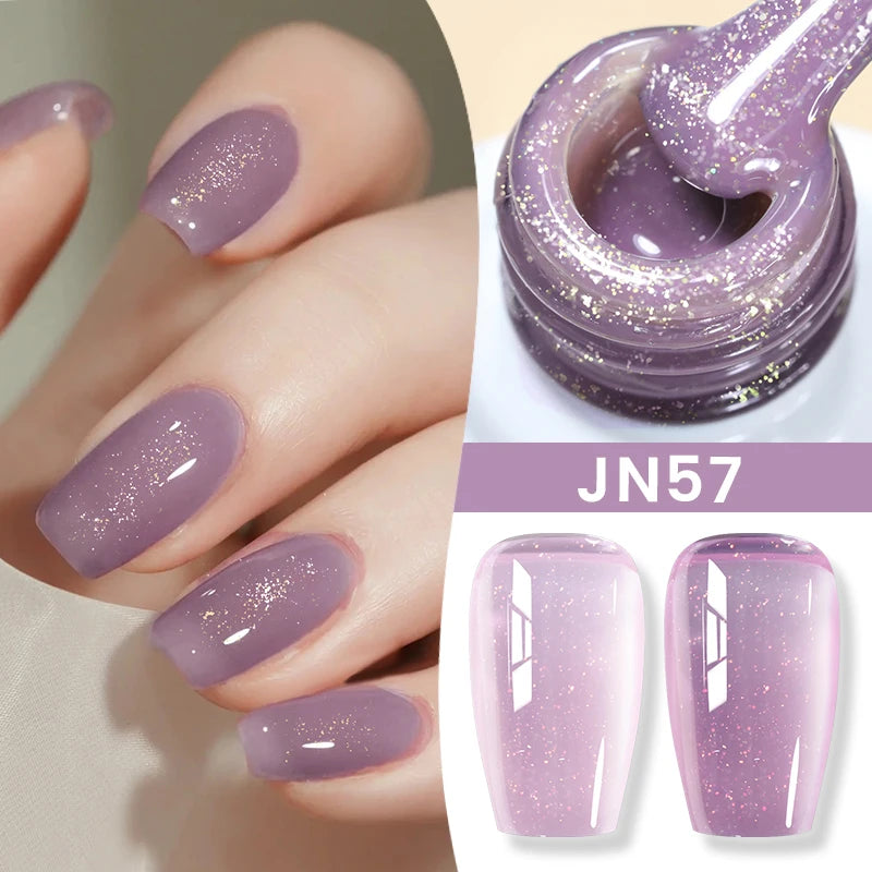 10Ml Jelly Nude Gel Nail Polish 50 Colors Semi Transparent Nail Art Nail Supplies Soak off UV LED Nails Gel Varnish