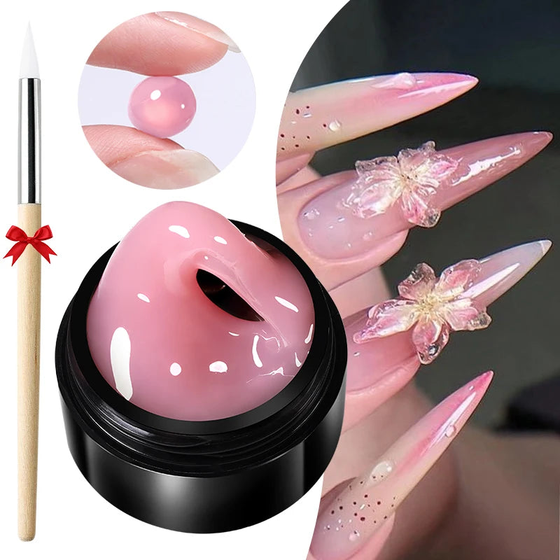 15Ml Clear Non Stick Hand Extension Gel 3D Shaping Sculpting Carving Nail Art Solid Hard Gel for Fake Nail