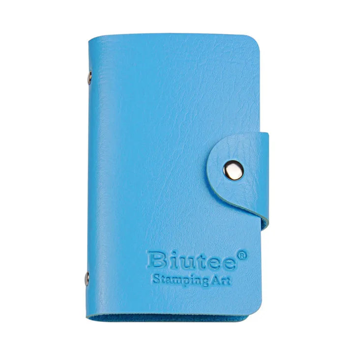 Biutee 24 Slots Nail Art Stamp Plate Stamping Plates Holder Storage Bag Durable PU Leather Cases Stamping Template Storage