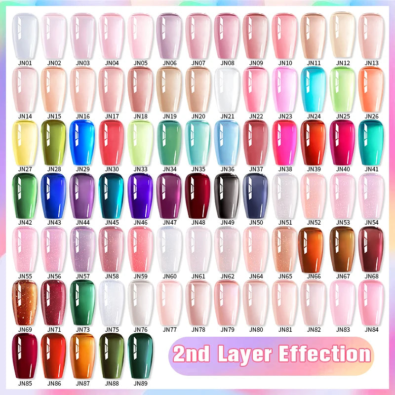 10Ml Jelly Nude Gel Nail Polish 50 Colors Semi Transparent Nail Art Nail Supplies Soak off UV LED Nails Gel Varnish