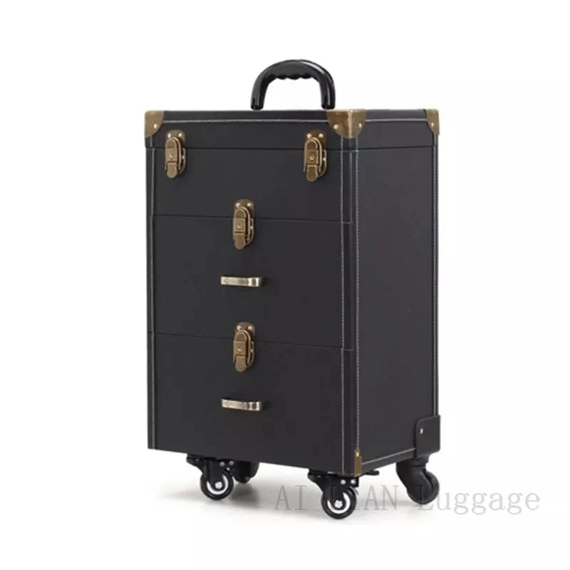 Trolley Cosmetic Case Spinner Wheels Makeup Dresser Beauty Trolley Luggage Rolling Suitcase Professional Large Cosmetic Bag New
