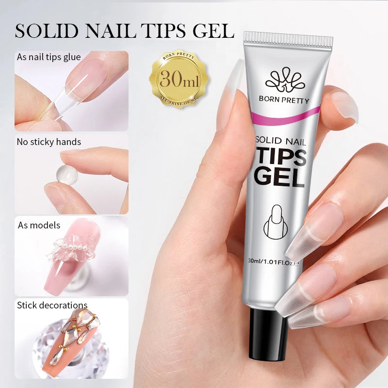 15Ml Clear Non Stick Hand Extension Gel 3D Shaping Sculpting Carving Nail Art Solid Hard Gel for Fake Nail