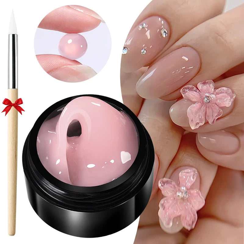 15Ml Clear Non Stick Hand Extension Gel 3D Shaping Sculpting Carving Nail Art Solid Hard Gel for Fake Nail