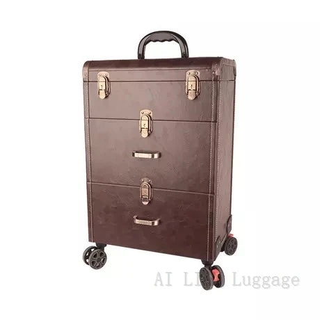 Trolley Cosmetic Case Spinner Wheels Makeup Dresser Beauty Trolley Luggage Rolling Suitcase Professional Large Cosmetic Bag New