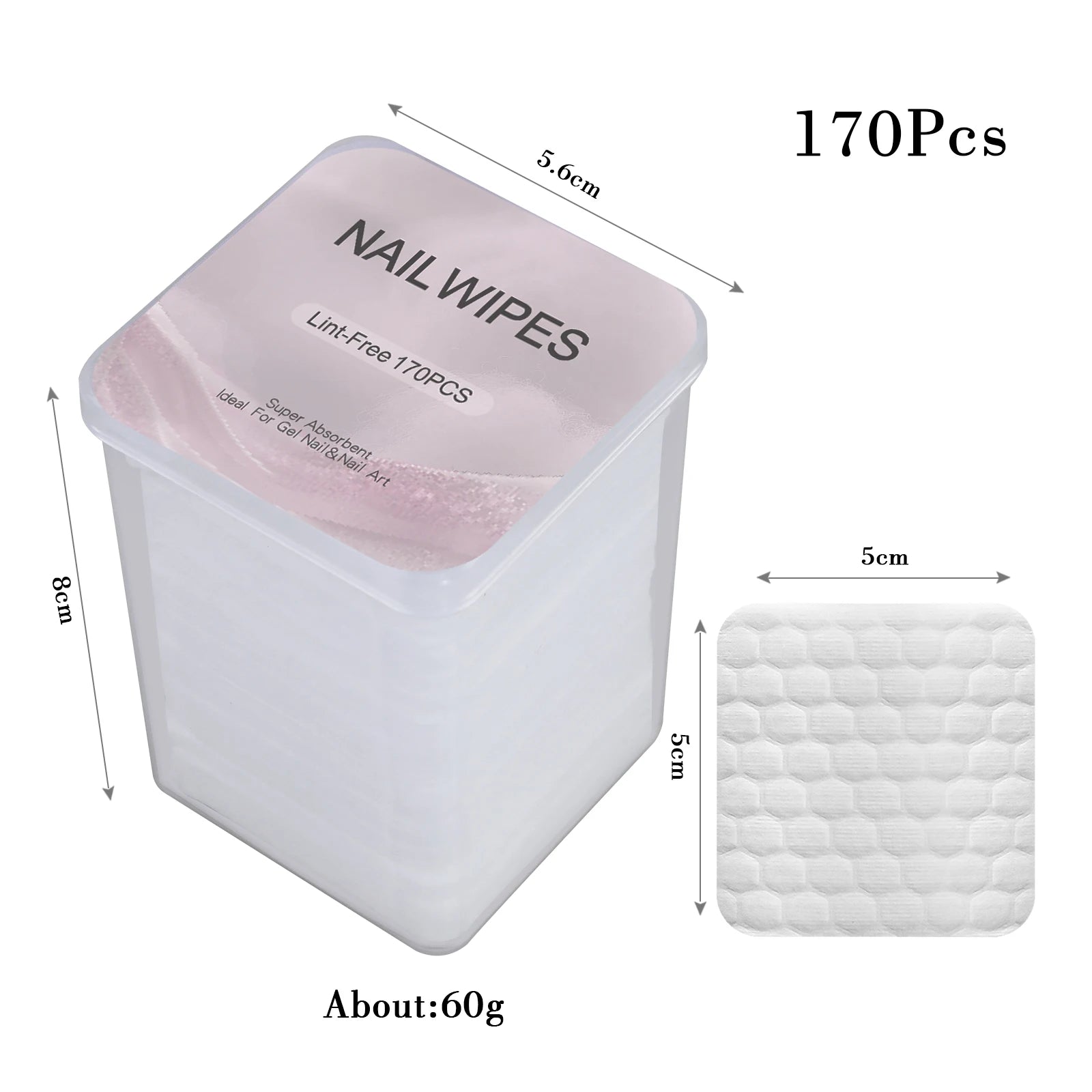Nail Polish Remover Wipes Nail Cleaning Pads, Non Woven Nail Pads for Women Girl Beauty Salon