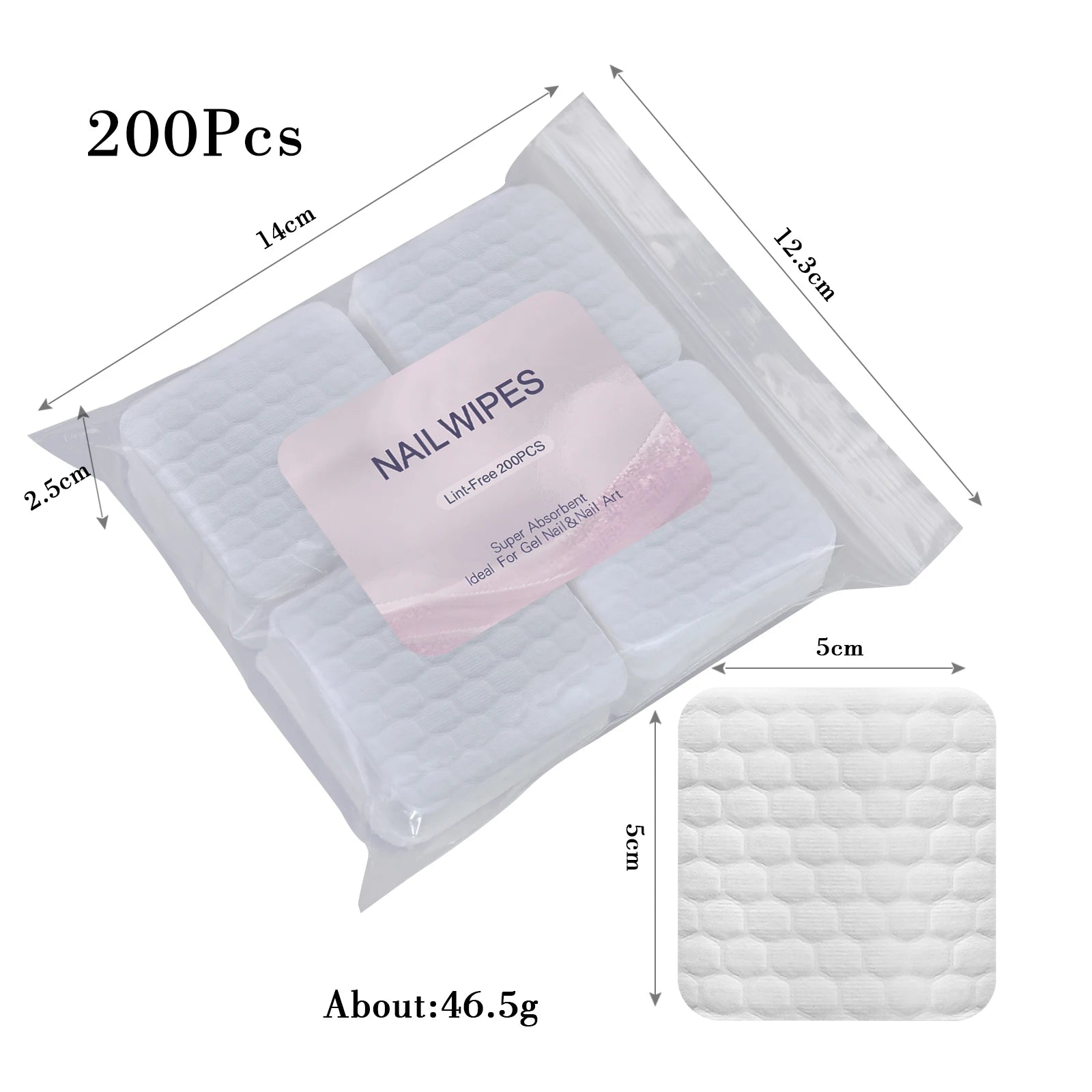 Nail Polish Remover Wipes Nail Cleaning Pads, Non Woven Nail Pads for Women Girl Beauty Salon