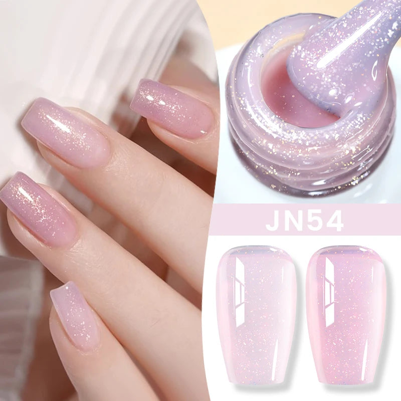 10Ml Jelly Nude Gel Nail Polish 50 Colors Semi Transparent Nail Art Nail Supplies Soak off UV LED Nails Gel Varnish