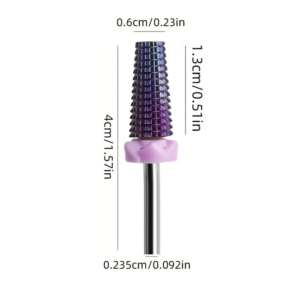 1Pc or 2Pcs Tungsten Carbide Nail Drill Bits, 3/32” Shank, Bidirectional Rotation, for Quick Removal of Acrylic/Hard Gel