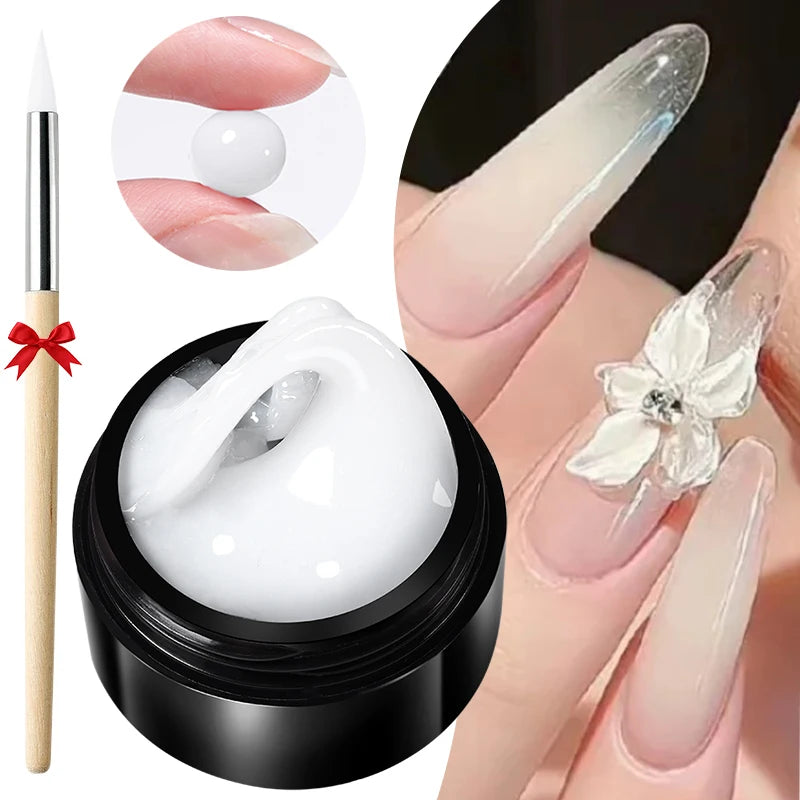 15Ml Clear Non Stick Hand Extension Gel 3D Shaping Sculpting Carving Nail Art Solid Hard Gel for Fake Nail