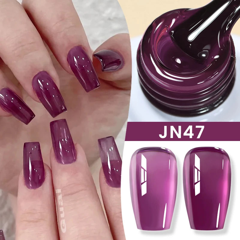 10Ml Jelly Nude Gel Nail Polish 50 Colors Semi Transparent Nail Art Nail Supplies Soak off UV LED Nails Gel Varnish