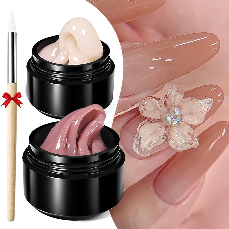 15Ml Clear Non Stick Hand Extension Gel 3D Shaping Sculpting Carving Nail Art Solid Hard Gel for Fake Nail
