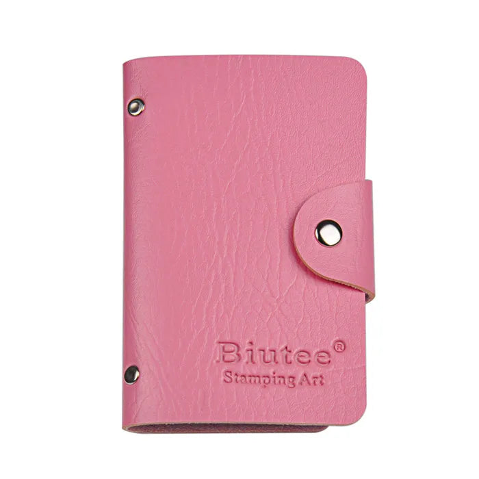 Biutee 24 Slots Nail Art Stamp Plate Stamping Plates Holder Storage Bag Durable PU Leather Cases Stamping Template Storage
