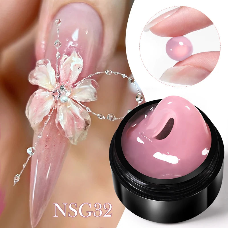 15Ml Clear Non Stick Hand Extension Gel 3D Shaping Sculpting Carving Nail Art Solid Hard Gel for Fake Nail