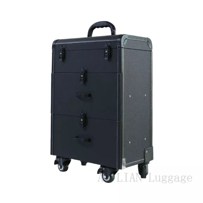 Trolley Cosmetic Case Spinner Wheels Makeup Dresser Beauty Trolley Luggage Rolling Suitcase Professional Large Cosmetic Bag New