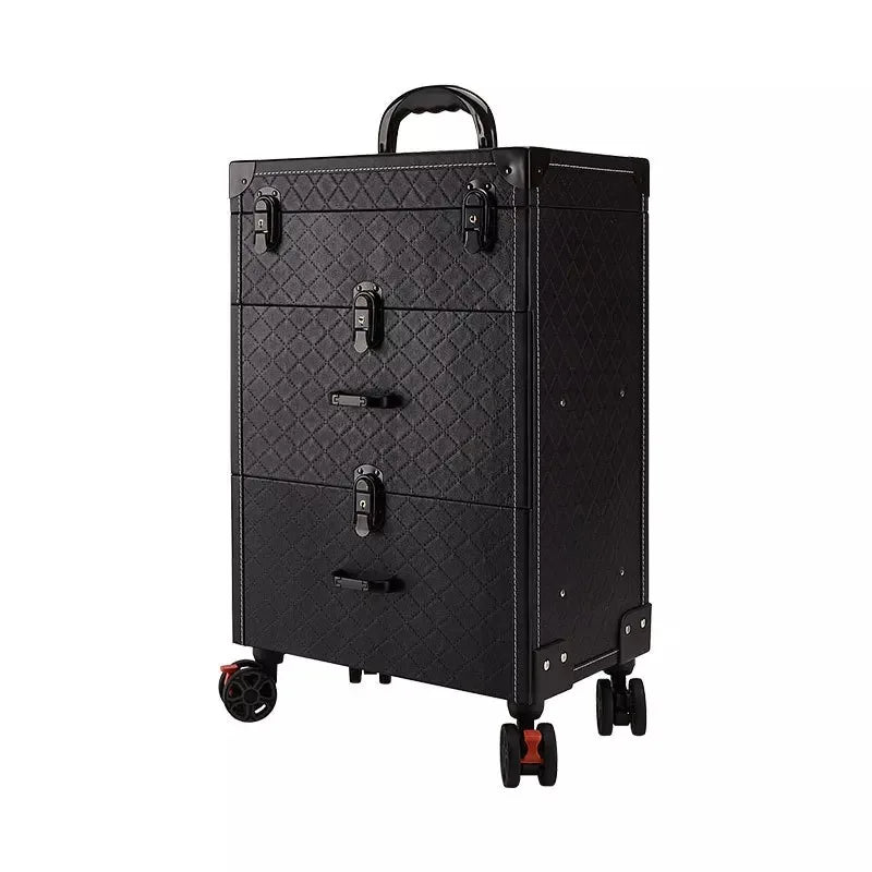 Trolley Cosmetic Case Spinner Wheels Makeup Dresser Beauty Trolley Luggage Rolling Suitcase Professional Large Cosmetic Bag New
