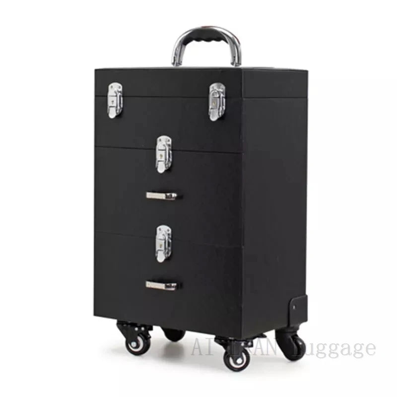 Trolley Cosmetic Case Spinner Wheels Makeup Dresser Beauty Trolley Luggage Rolling Suitcase Professional Large Cosmetic Bag New