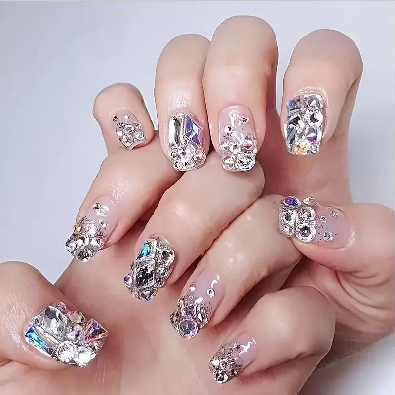 150Pcs round Flatback Glass Rhinestones plus 20Pcs Odd Shaped Jewelry DIY Design Making Beads Beauty Decorations for Nail Art