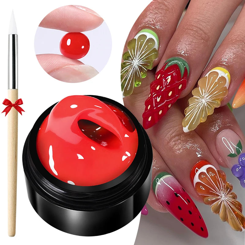 15Ml Clear Non Stick Hand Extension Gel 3D Shaping Sculpting Carving Nail Art Solid Hard Gel for Fake Nail