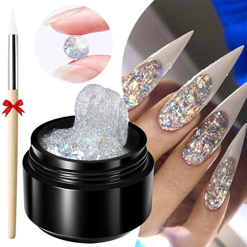 15Ml Clear Non Stick Hand Extension Gel 3D Shaping Sculpting Carving Nail Art Solid Hard Gel for Fake Nail