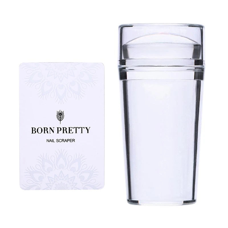 Handle Transparent Nail Stamper for Stamping Plate Iridescent Clear Stamper Head Nail Art Templates